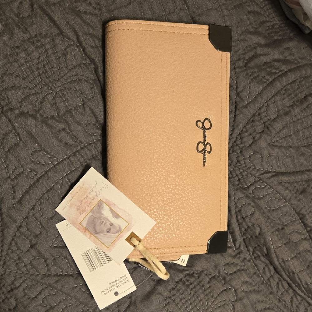 Jessica Simpson Powder Blush Wallet with Black Accents
